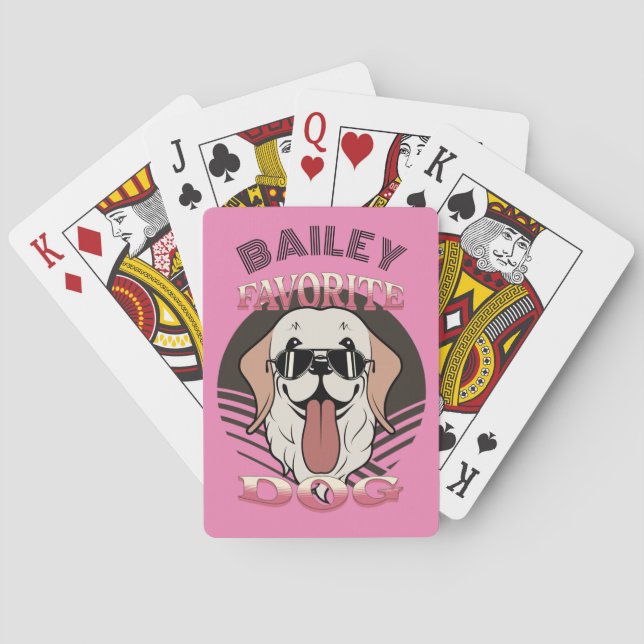 Jeu De Cartes Chien favori, drôle mignon chien maman/papa Person (dos)