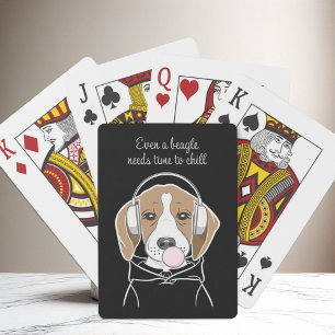 Jeu De Cartes Chien frais avec Bubblegum mignon Beagle amusant