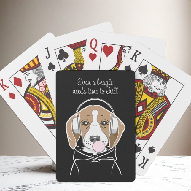 Jeu De Cartes Chien frais avec Bubblegum mignon Beagle amusant (Créateur téléchargé)
