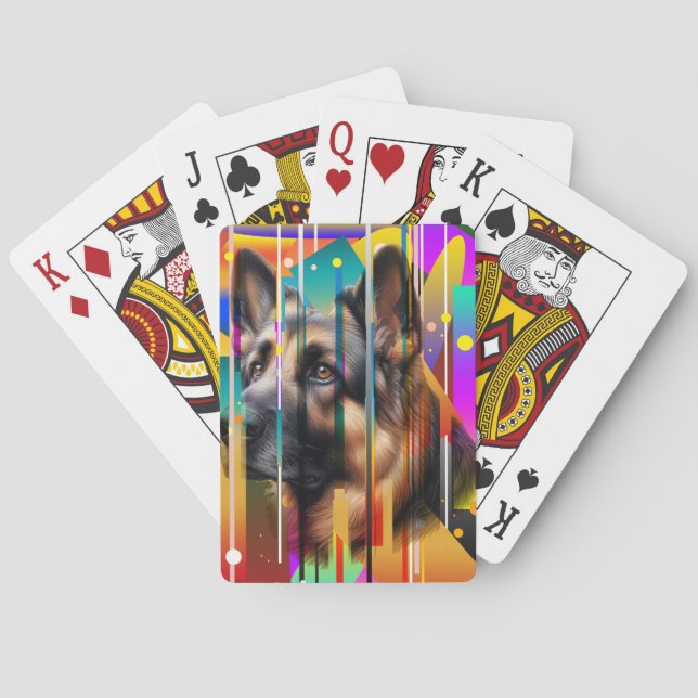 Jeu De Cartes Chien Géométrique Moderne   (dos)