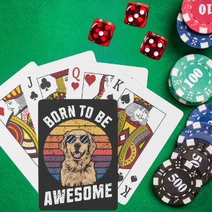 Jeu De Cartes Chien Golden Retriever Né Pour Un Superbe Coucher