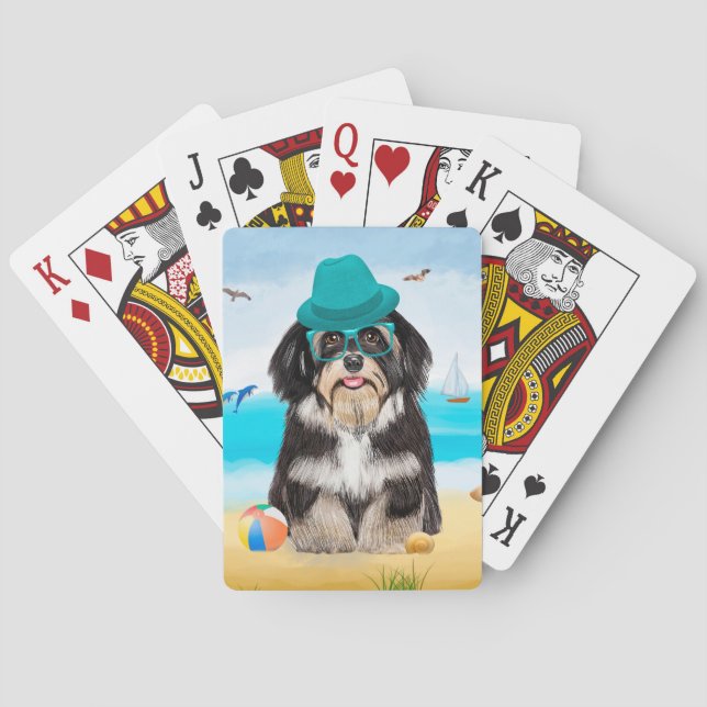 Jeu De Cartes Chien Havanais sur la plage (dos)