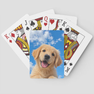 Jeu De Cartes Chien Heureux Sous un Ciel Bleu