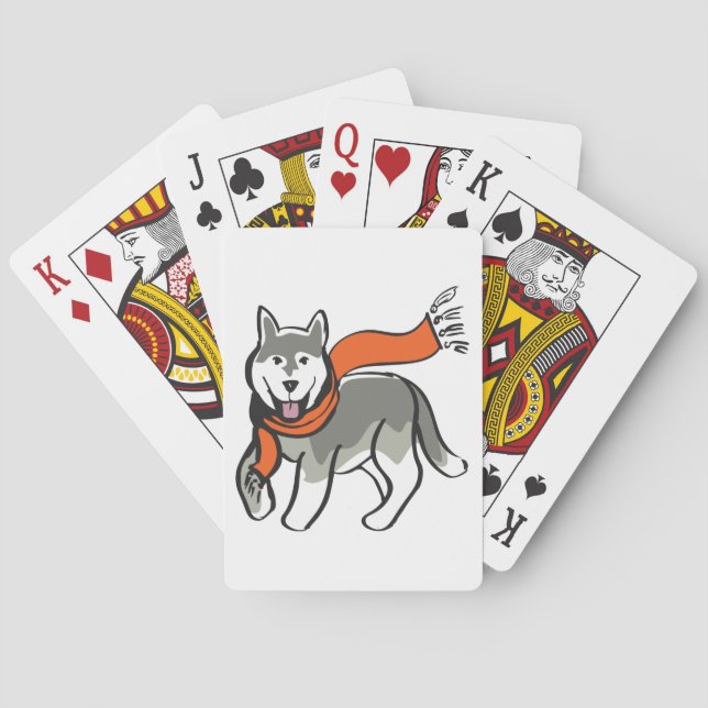 Jeu De Cartes Chien Husky (dos)
