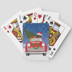 Jeu De Cartes Chien Jack Russell Conduisant une Voiture dans la