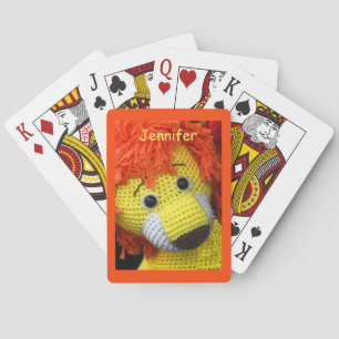 Jeu De Cartes Chien jaune mignon, Cheveux orange, Nom,