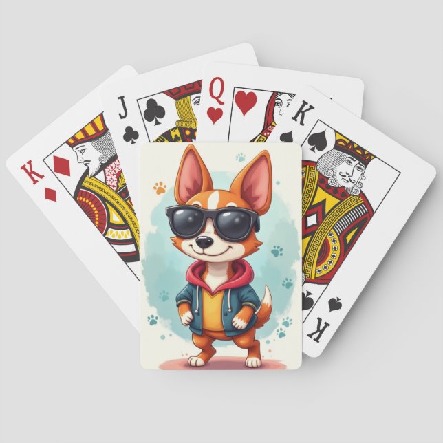 Jeu De Cartes Chien Kawaii Australien Kelpie Drôle (dos)