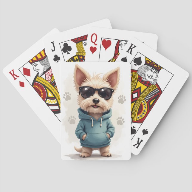 Jeu De Cartes Chien Kawaii Cesky Terrier Drôle (dos)