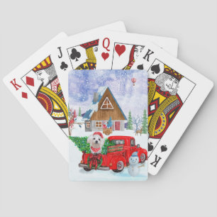 Jeu De Cartes Chien maltais en livraison de Noël Camion Neige