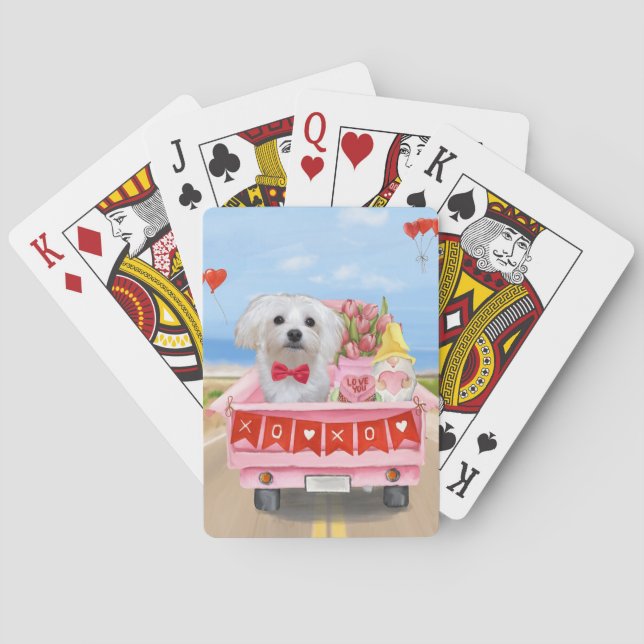 Jeu De Cartes Chien maltais Saint Valentin Camion (dos)