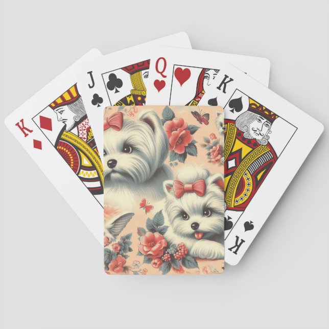 Jeu De Cartes Chien maltais vintage (dos)