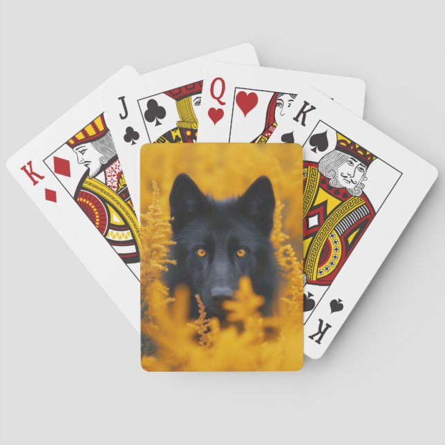 Jeu De Cartes Chien noir aux yeux dorés stupéfiants (dos)
