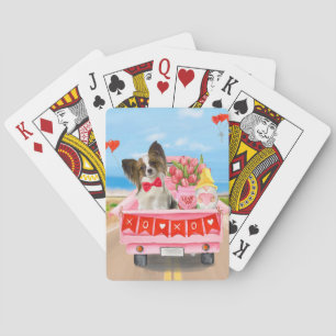 Jeu De Cartes Chien Papillon Saint-Valentin Camion Cœurs