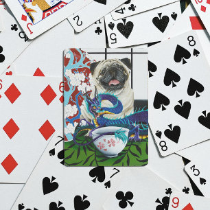 Jeu De Cartes Chien Pug Charmant et Ludique Dragon Japonais