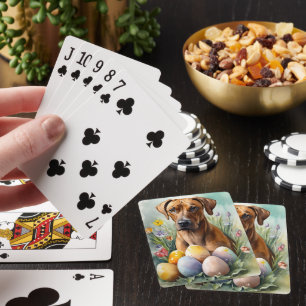 Jeu De Cartes Chien Rhodesian Ridgeback avec vacances de œufs de