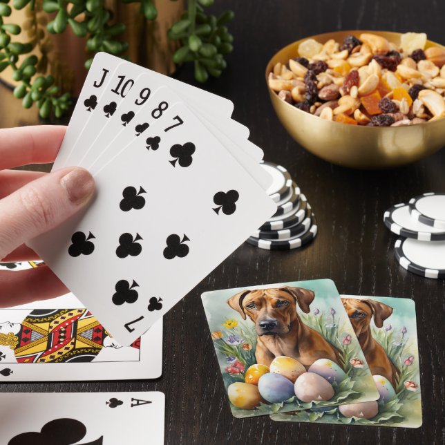 Jeu De Cartes Chien Rhodesian Ridgeback avec vacances de œufs de (In Situ)