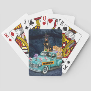 Jeu De Cartes Chien Rottweiler Halloween Camion Nuit Effrayante