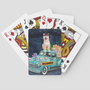 Jeu De Cartes Chien Shiba Inu Halloween Camion Nuit Effrayante