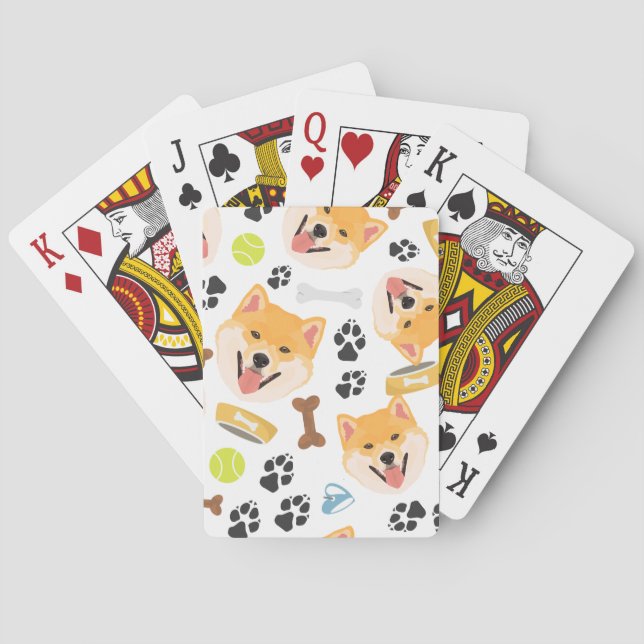 Jeu De Cartes Chien souriant Shiba Inu (dos)