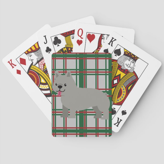 Jeu De Cartes Chien-taureau français gris, Jeu de Noël (dos)