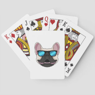 Jeu De Cartes Chien-taureaux français avec lunettes de soleil