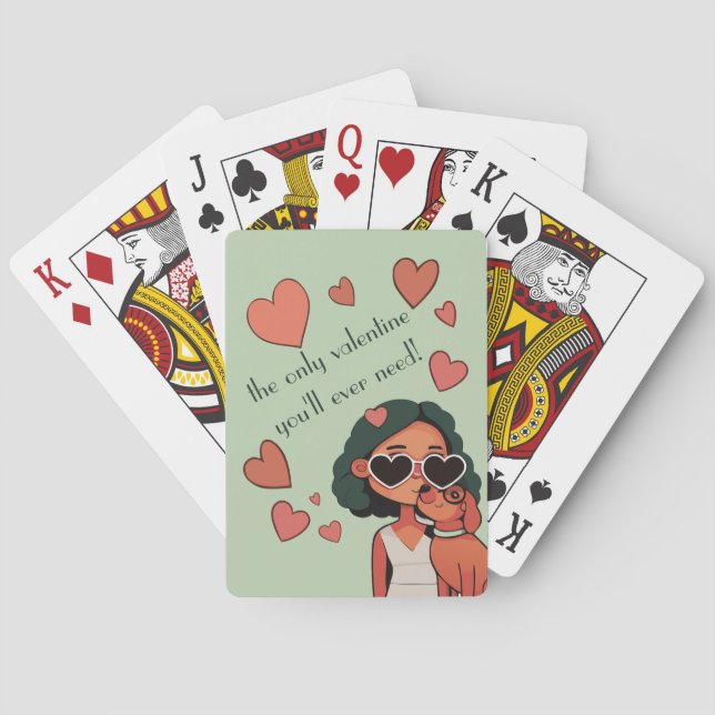 Jeu De Cartes Chien Valentine Sac fourre-tout (dos)