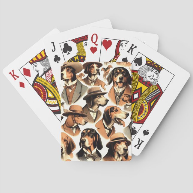 Jeu De Cartes Chien vintage sans soudure (dos)