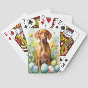 Jeu De Cartes Chien Vizsla avec œufs de Pâques Vacances