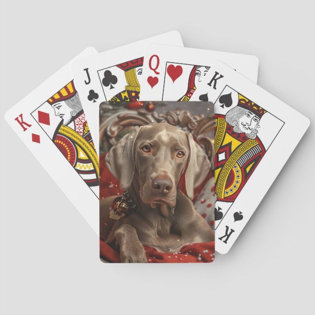 Jeu De Cartes Chien Weimaraner Noël Festif (dos)