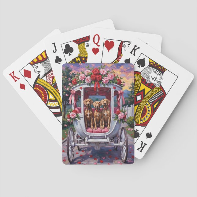 Jeu De Cartes Chien Weimaraner Saint-Valentin  (dos)