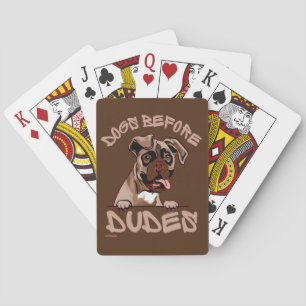 Jeu De Cartes CHIENS AVANT DUDES Olde English Bulldog drôle chie