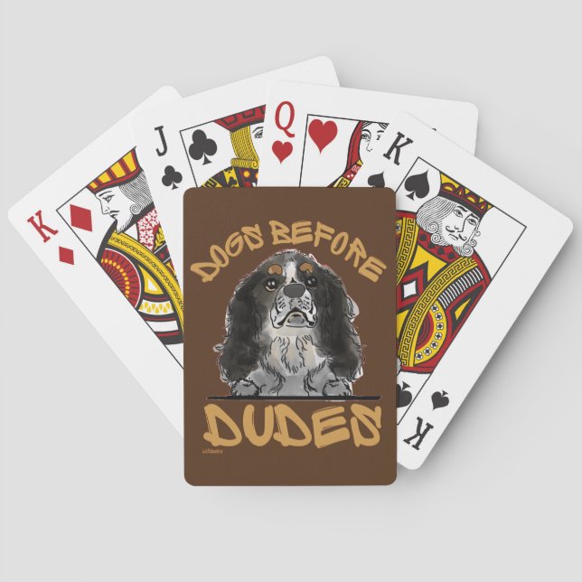 Jeu De Cartes CHIENS AVANT LES DUDES Cavalier Roi Charles Spanie (dos)