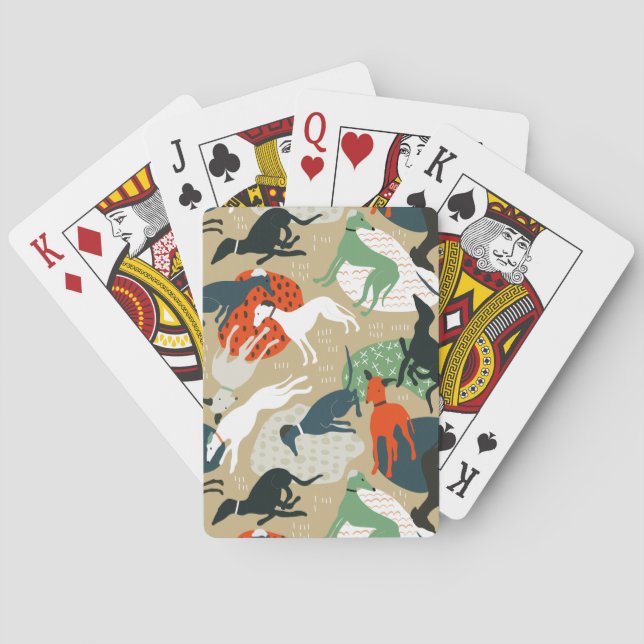 Jeu De Cartes Chiens de chasse Abstraits vintages (dos)