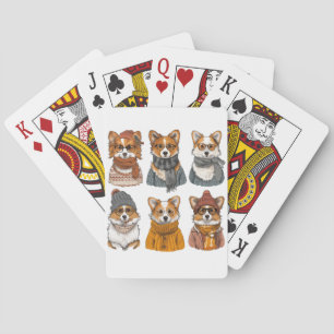 Jeu De Cartes Chiens de Corgi gallois branchés