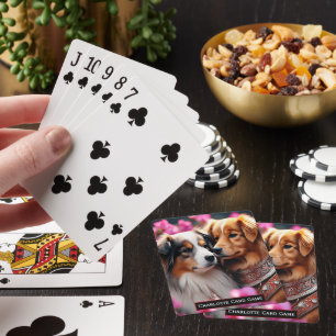 Jeu De Cartes Chiens Lutter au printemps Monogrammes enfants Vie