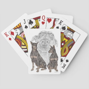 Jeu De Cartes Chiens noirs Doberman