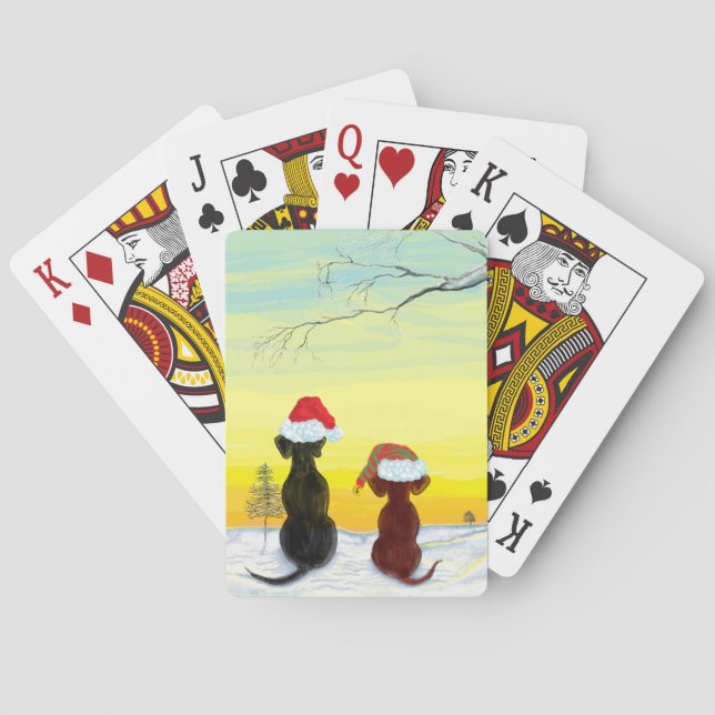 Jeu De Cartes chiens printaniers festifs (dos)