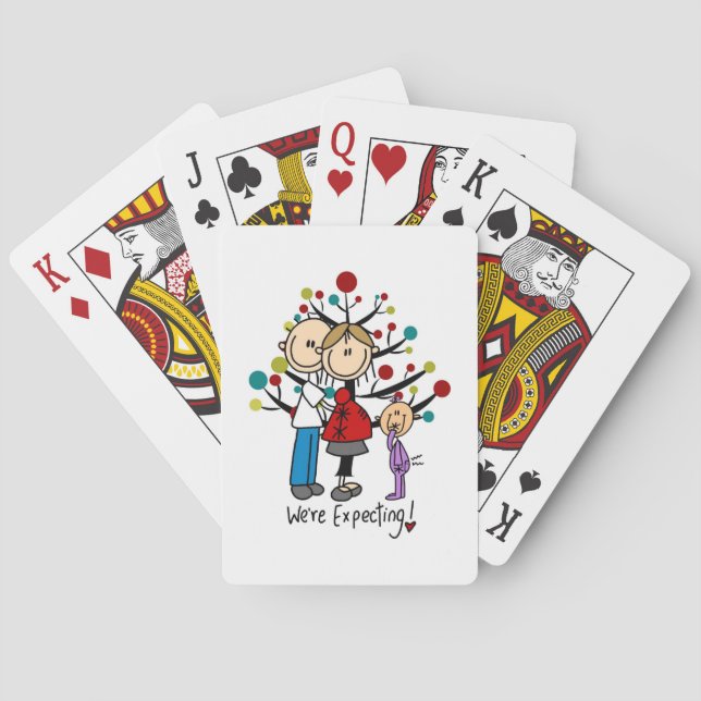 Jeu De Cartes Chiffres de bâton Fille des parents attendus (dos)