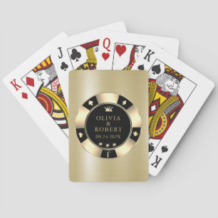 Jeu De Cartes Chiffres de poker mariage noir et or