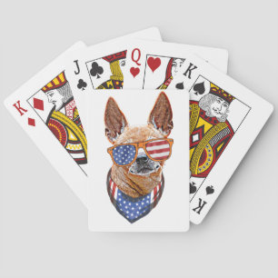Jeu De Cartes Chihuahua Chien USA Indépendance américaine 4 juil