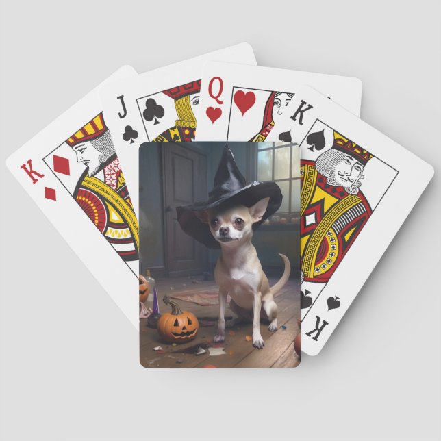 Jeu De Cartes Chihuahua Citrouilles Halloween effrayant (dos)