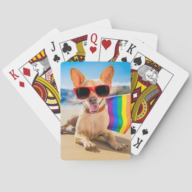 Jeu De Cartes Chihuahua Dog à la plage (dos)