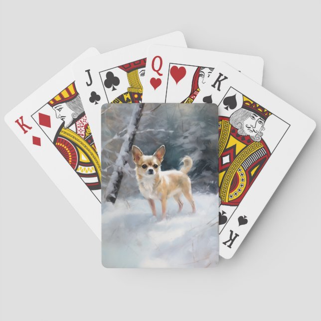 Jeu De Cartes Chihuahua  Qu'il neige Noël (dos)