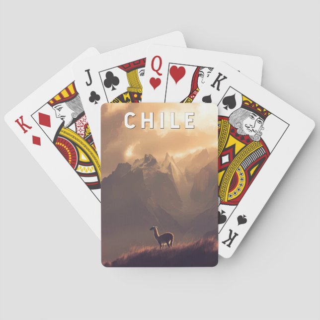 Jeu De Cartes Chile Illustration Travel Art Vintage (dos)