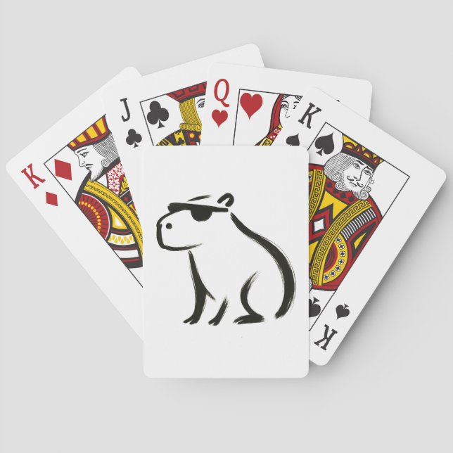 Jeu De Cartes Chill Capybara - Conception de pinceau d'encre sur (dos)