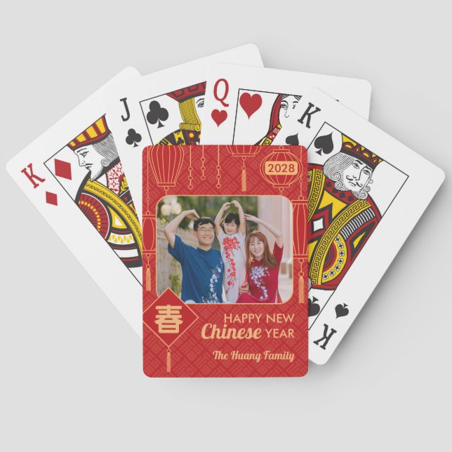 Jeu De Cartes Chinese New Year Lantern Photo Poker Cards (dos)