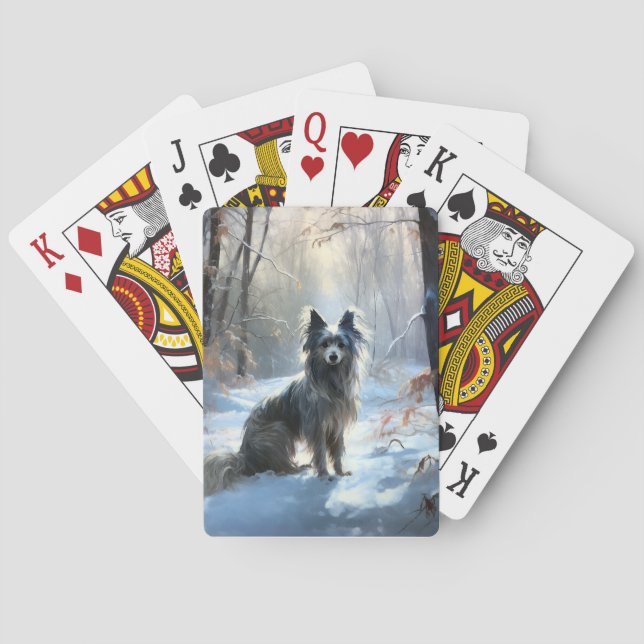 Jeu De Cartes Chinois Crested Laisser Il Neige Noël (dos)