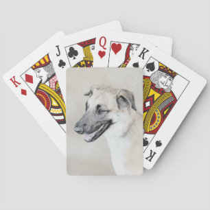 Jeu De Cartes Chinook (Oreilles Laissées) Peinture - Art Chien o