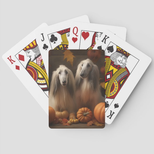 Jeu De Cartes chiot Afghan Hound Automne Délice Citrouille (dos)