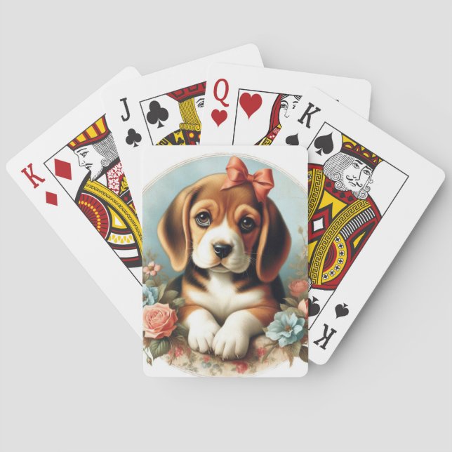 Jeu De Cartes Chiot Beagle vintage (dos)